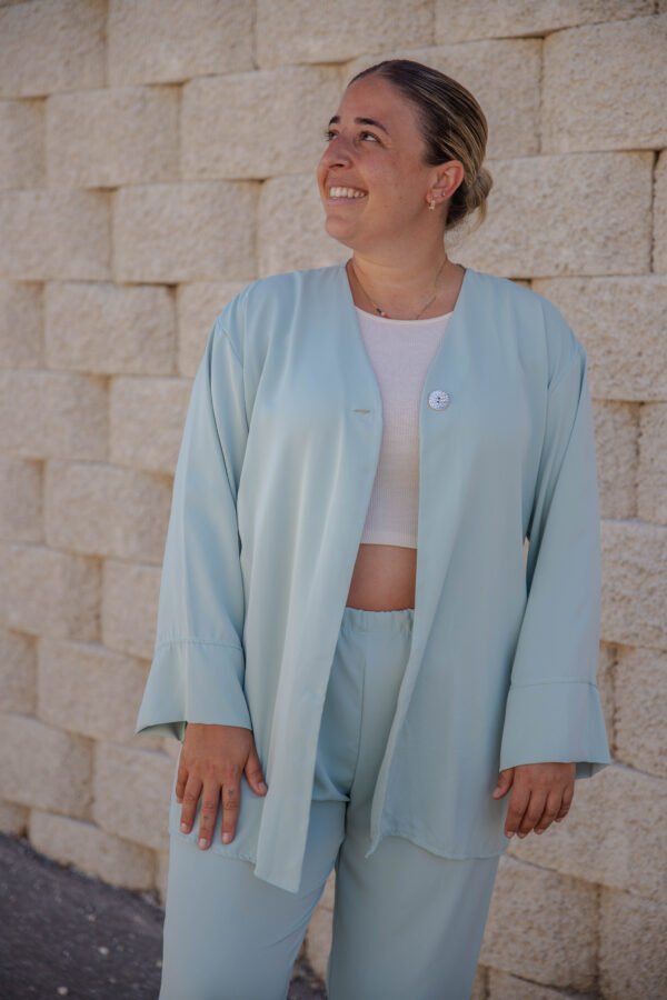 Conjunto dos piezas camisa y pantalón verde agua