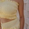 Conjunto dos piezas top y falda pantalón amarillo
