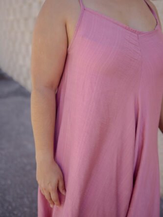 Mono ancho de tirantes rosa princesa