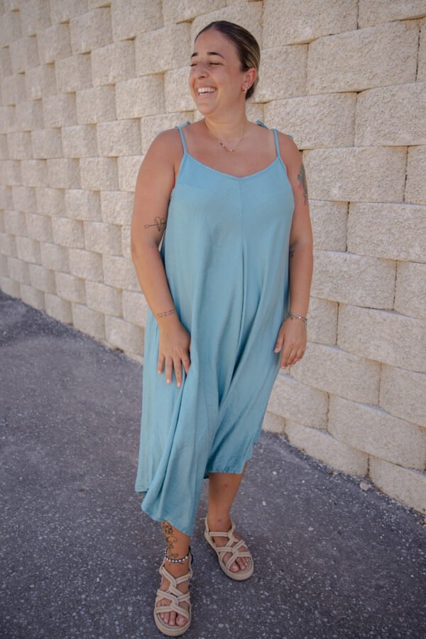 Mono ancho de tirantes verde agua