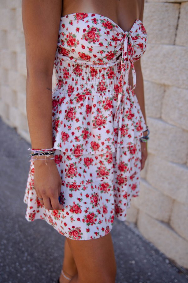 Vestido estampado flores con lazo en pecho28871-2-024-2 Kahlo Butik