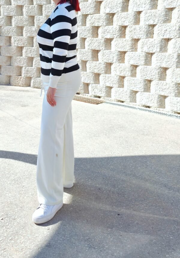 Conjunto jerséis y pantalón de punto, de rallas negro/blanco