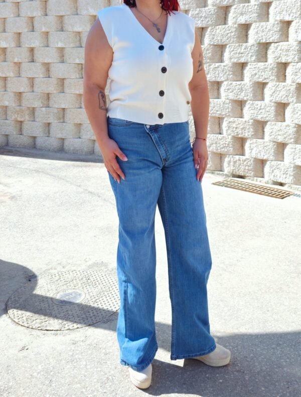 Chaleco de punto blanco