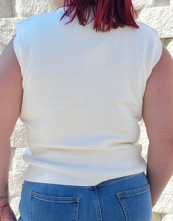 Chaleco de punto blanco