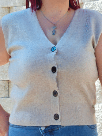 Chaleco de punto taupé