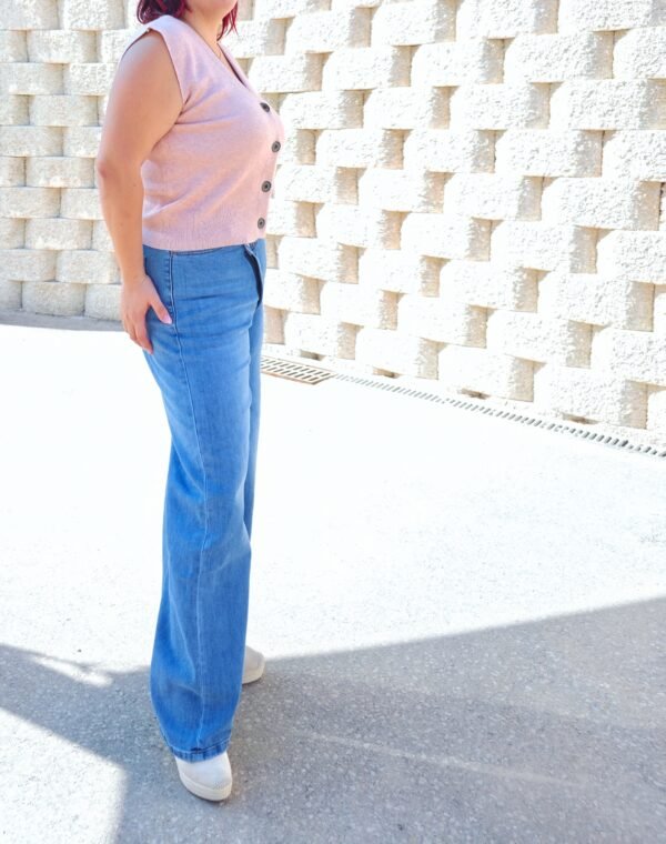 Chaleco de punto rosa