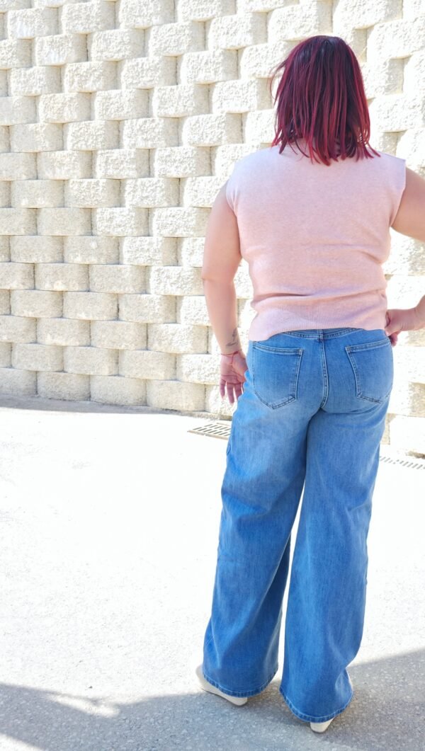 Chaleco de punto rosa