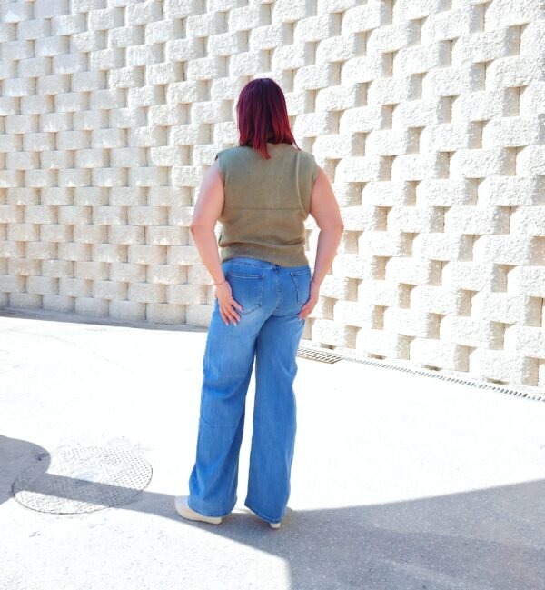 Chaleco de punto verde caqui