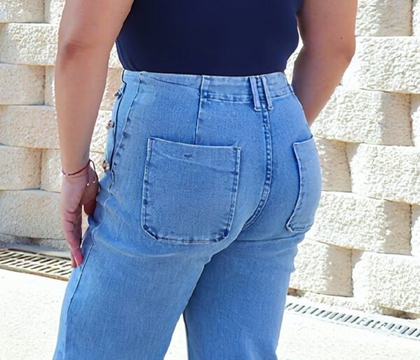 Vaquero largo, botones de brillantes