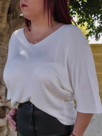 Jerséis media manga, color blanco