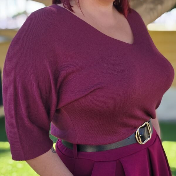 Jerséis media manga, color burdeos