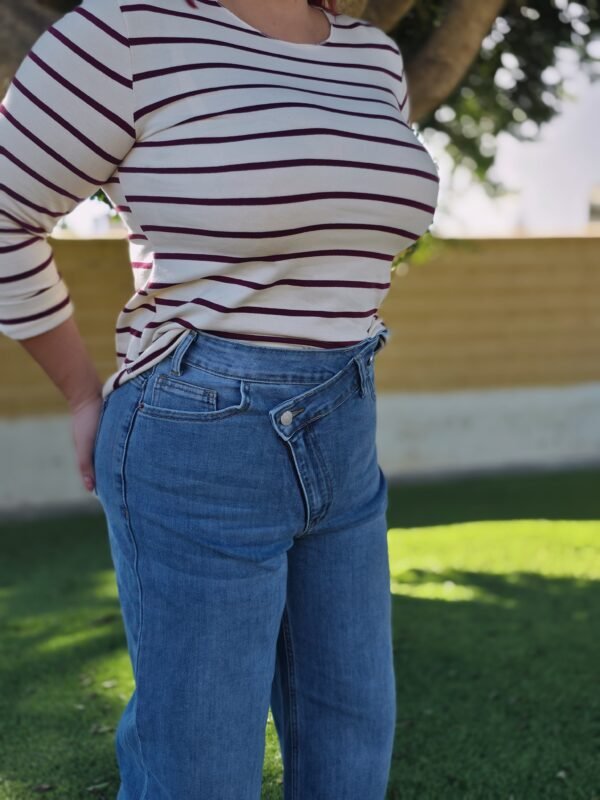 Jerséis manga larga, de rallas burdeos