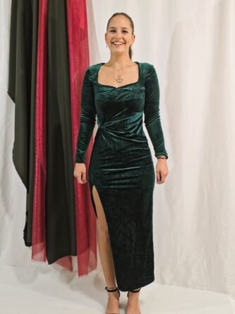 Vestido noche de fiesta, verde Esmeralda