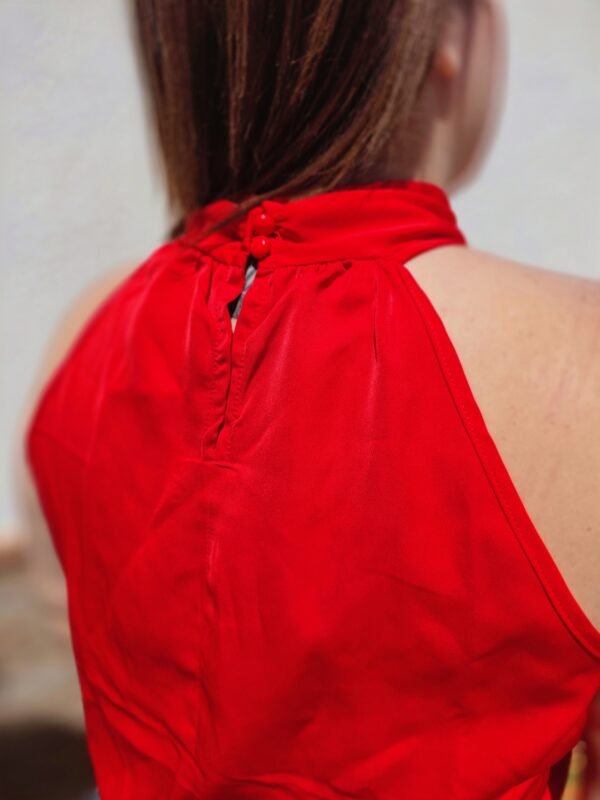 Blusa escote cruzado color Rojo