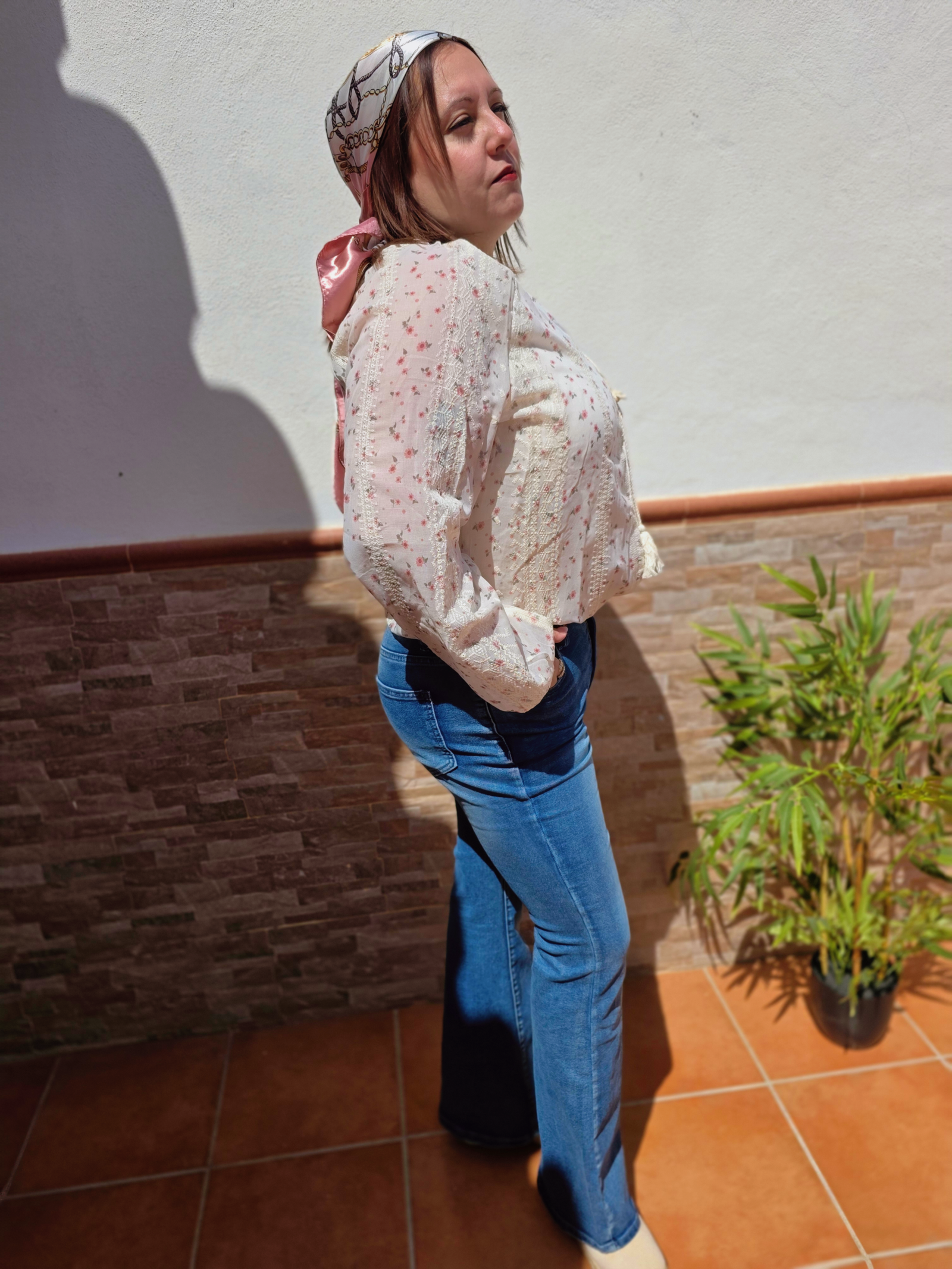 Camisa bohemia estampado floral