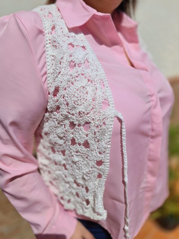 Chaleco de crochet blanco