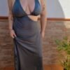 Vestido escote biquini verde Oliva