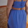 Vestido escote asimétrico color azul Celeste