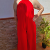 Mono largo de espalda descubierta rojo