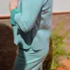 Conjunto traje chaqueta y pantalón verde agua