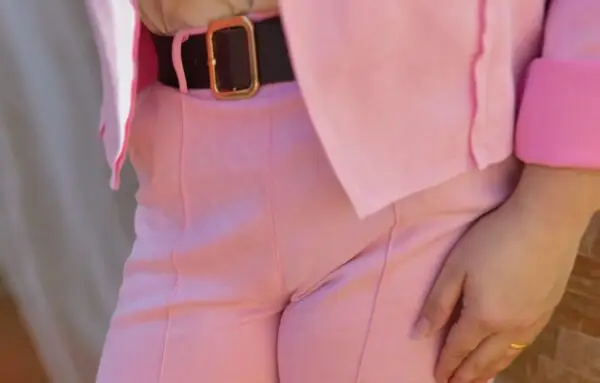 Conjunto traje chaqueta y pantalón rosa princesa