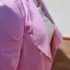 Conjunto traje chaqueta y pantalón rosa princesa