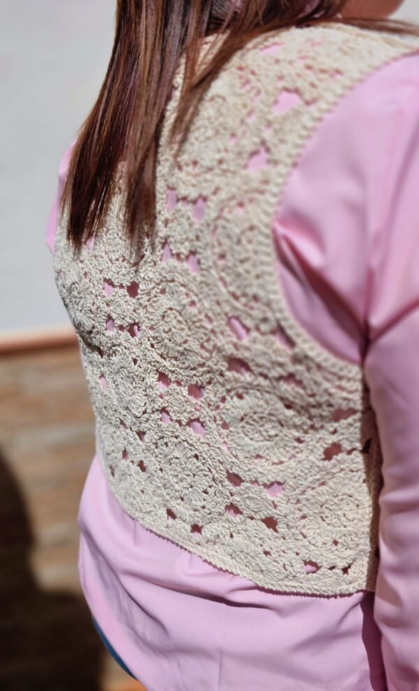 Chaleco de crochet Beige