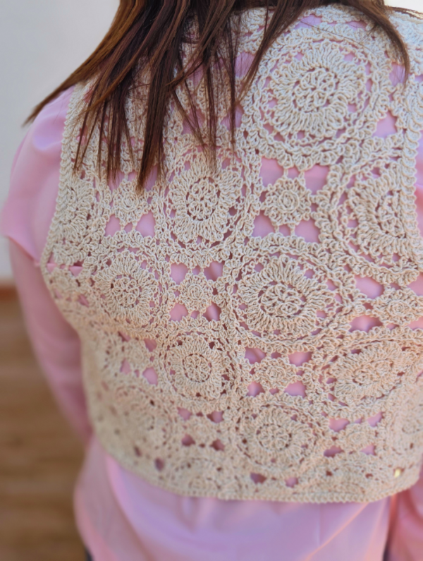 Chaleco de crochet Beige
