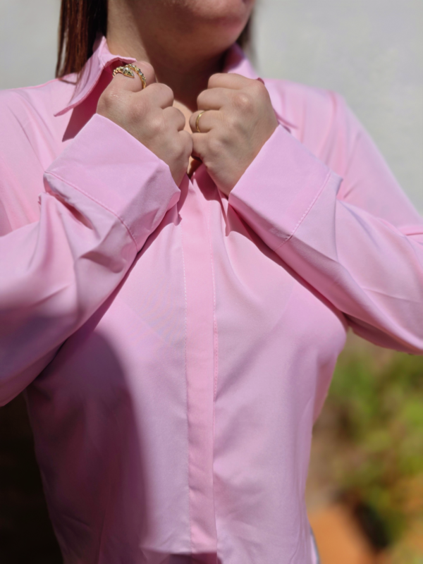 Camisa ejecutiva manga larga rosa princesa