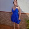 Vestido corto de tirantes azul marino