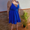 Vestido corto de tirantes azul marino