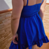 Vestido corto de tirantes azul marino