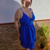 Vestido corto de tirantes azul marino