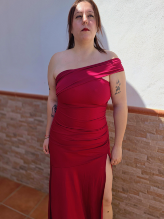Vestido eventos rojo carmesí