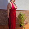 Vestido rojo estilo francés