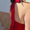 Vestido rojo estilo francés